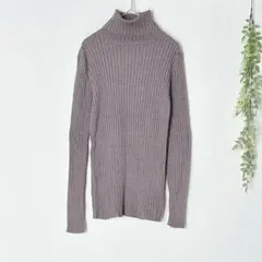 7006 イリー 長袖リブタートルネックニット トップス カジュアル ベーシック