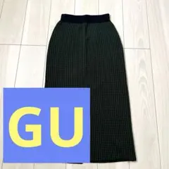 GU スカート　タイト　ロング　冬　緑　黒　クリスマス　タイトスカート　かわいい