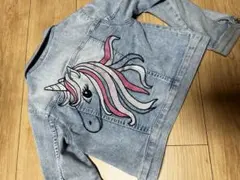H&M ユニコーン刺繍 デニムジャケット 120cm