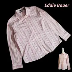 Eddie Bauer マルチストライプ長袖シャツ・ピンク系 84360