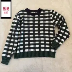 ビームスハート　長袖ニット　セーター　マルチカラー　大きめ　L相当