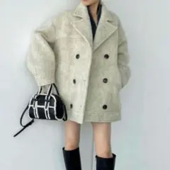 【EMODA】ミディダブルコート　アイボリー