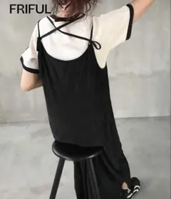 FRIFUL キャミワンピース ブラック ロング丈