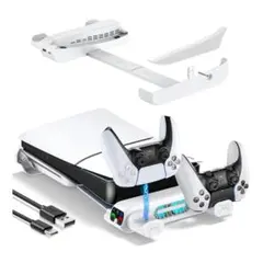 PS5 横置きスタンド コントローラー充電 3段階風速調整冷却 新品 送料込み