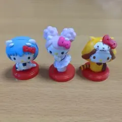 チョコエッグ　キティちゃん　綾波レイ＆ピーチジョン＆ラスカル　ミニフィギュア3点
