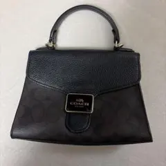 コーチ　ペッパーサッチェル　ショルダーなし　バッグ　PVC 本革 茶