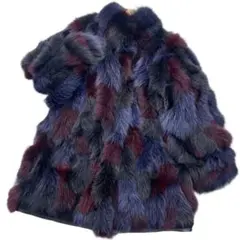 美品　総丈90cm　近年モデル　カラーフォックス　リバーシブル　ファーコート