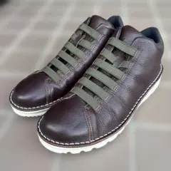 [TODAY'S]ゴム紐撥水レザーコンフォートシューズ 　ダークブラウン　23