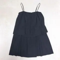【美品】BEAUTY&YOUTH ティアードキャミソール ベアトップ ブラックのサムネイル