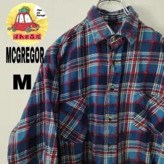 usa古着　MCGREGOR ネルシャツ　M  ブルー　レッド　チェック