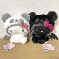 パンダ ハローキティ こあくま×てんし BIGぬいぐるみ 2点セット
