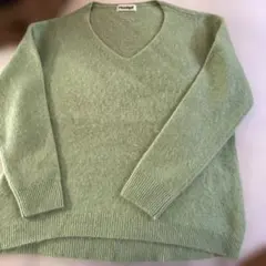 Monégal ライトグリーン Vネックセーター サイズ40