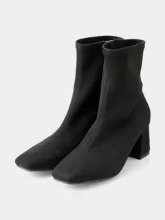 ZARA バックジップ ストレッチ ショートブーツ ブラックのサムネイル