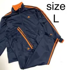 アディダス　ジャージ　上下セット　オレンジ　3本線