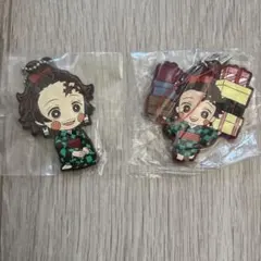 鬼滅の刃　竈門炭治郎　炭子　ラバーマスコットキーホルダー　2点