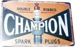 [76cm]ビンテージ看板　チャンピオン　スパーク　プラグ　看板 世田谷ベース 76cm]ビンテージ看板 チャンピオン スパーク プラグ 看板 世田谷