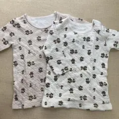 【110】キルト　肌着　くま柄　２枚セット