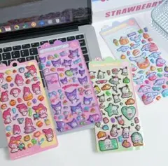 【海外製品】サンリオ ボンボンドロップシール ぷくぷくシール 4枚セット