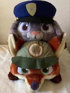 ズートピア　赤いほっぺ　寝そべりスーパーラージぬいぐるみ　ニック・ジュデイ