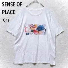センスオブプレイス Tシャツ プリント グラフィック 半袖 白 カジュアル