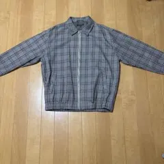 グレー系チェック ジップアップジャケット