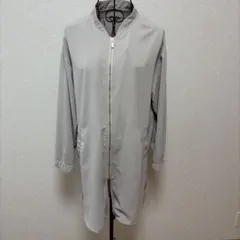 長袖シャツ風ワンピース　Mサイズ　ベージュ系　春秋　ファスナー有り　薄手