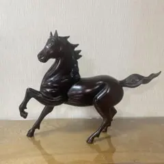 ⭐️新品　高級 ダークブラウン　金属製　開運 置物 午年 インテリア オブジェ