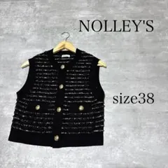 美品 NOLLEY'S 金ボタン ツイード ニット ベスト 38 レディースのサムネイル