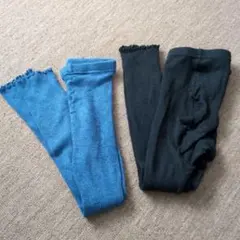 130サイズ キッズレギンス 青と黒
