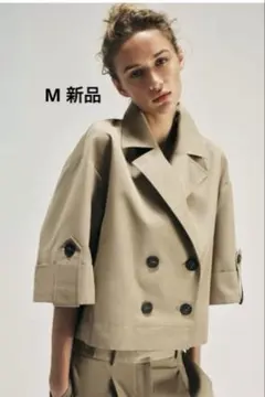 新品未使用　ZARA ショートダブルブレストトレンチコート　M
