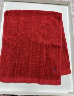 ラルフローレン　赤　フェイスタオル　約31×78