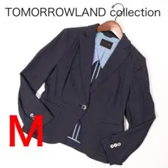 E8880◾️トゥモローランド コレクション　コットンリネン混 １釦ジャケット