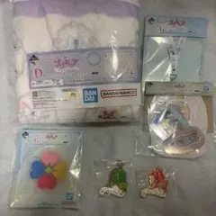 プリキュア　一番くじ　D F G H シルエットメタルチャーム　ブランケット