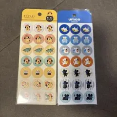 umao 丸シール ステッカー PLAY 21ピース×2シート 6点セット