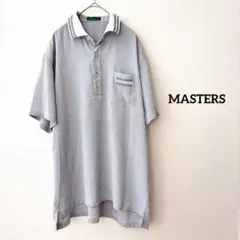 MASTERS 半袖ポロシャツ　トップス　ゴルフ　ライトブルーストライプ　MAのサムネイル
