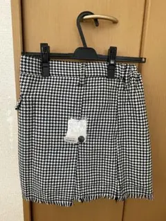 千鳥柄　ツイードフリンジラップスカパン