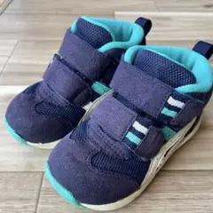 アシックスasics スクスク　ミッドカット　ネイビー/ターコイズ　14.5