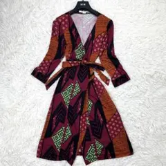 美品　DVF シルク100%　NEW JULIAN ラップワンピース　サイズ2