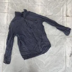 ユニクロ UNIQLO シャツ 長袖 ネイビー 無地 ボタンダウン シンプル