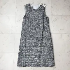 美品✨エスマックスマーラ 大きいサイズ ツイード風コットンワンピース 