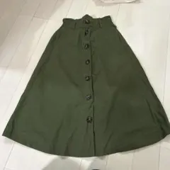 レイカズン オリーブグリーン フレアスカート F カーキ