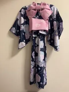 新品】mezzo piano☆ 紫陽花柄浴衣2WAY(130)＆兵児帯セット - メルカリ