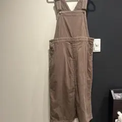 ベージュ コーデュロイ サロペット