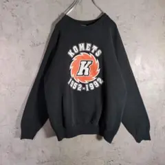 【90s/USA製】Lee KOMETS プリントスウェット ラグラン 黒