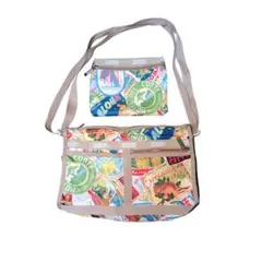 【超美品】レスポ✤LeSportsac ショルダーバッグ トラベル柄•ポーチ付きのサムネイル