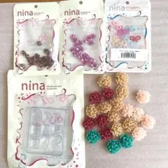 ハンドメイド資材セット　お花のカボション