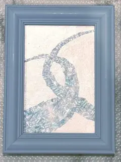 原画　一点物　水色　モザイクの抽象画のサムネイル