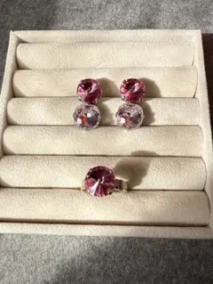 【フランス製★スワロフスキー】リングとピアスセット