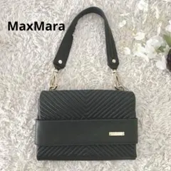 MaxMara キルティング　ハンドバッグ　レザー　黒のサムネイル