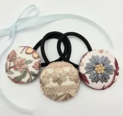 No.322】インド刺繍 くるみボタン38㎜ ヘアゴム 2個セット - メルカリ